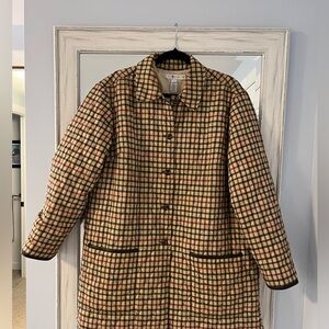 Quilted plaid barn jacket